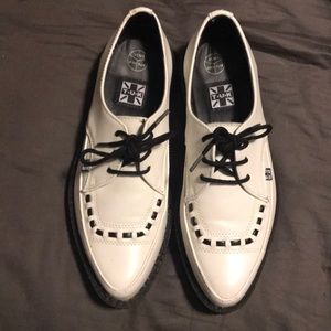 T.U.K Creepers white leather 5 mens 6.5/7 W punk